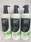 (3) Dove Men+Care Advanced Care Blemish Clear Cleanser ￼￼Salicylic 16.9oz 3/25