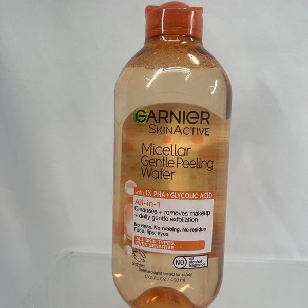 Garnier Micellar Gentle Peeling Water PhA Glycolic Acid Remove MakeUp  13.5oz
