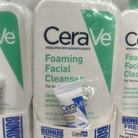 (3) CeraVe Foaming Facial Cleanser Normal-Oily Oil Control 8oz Bonus A.M. Lotion