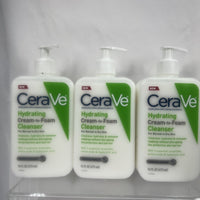 (3) CeraVe Hydrating Creme-to-Foam Cleanser w/ Ceramides Removes Makeup 12oz
