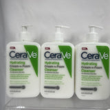 (3) CeraVe Hydrating Creme-to-Foam Cleanser w/ Ceramides Removes Makeup 12oz