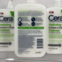 (3) CeraVe Hydrating Creme-to-Foam Cleanser w/ Ceramides Removes Makeup 12oz