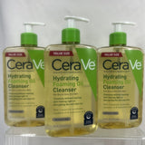 (3) CeraVe Hydrating Foaming Oil Cleanser Hyaluronic Acid Ceramide 16 Oz
