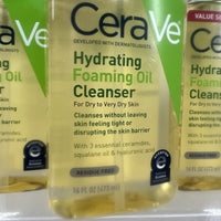 (3) CeraVe Hydrating Foaming Oil Cleanser Hyaluronic Acid Ceramide 16 Oz