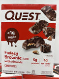 (3) Quest FUDGEY BROWNIE Almonds Protein Candy Snack Bites Low Carb 8/box