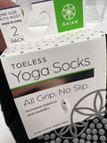 Gaiam Toeless Yoga Socks All Grip No Slip One Size  2 Pack Black COMBINE SHIP!!