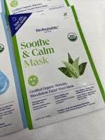 (10) BioRepublic Deep Hydration Soothe & Calm Facial Sheet Mask Organic Serum