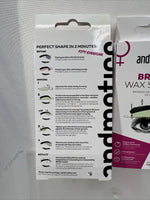 (2) Andmetics Brow Wax Strips-Perfect results natural look Cooling Calming Wipes