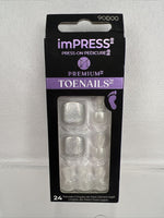Sweet Delight IMPRESS Premium PEDICURE TOENAILS Press On  Holographic Silver