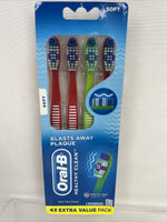 Oral-B Soft Healthy Clean Toothbrush Rounded Bristles 4 Count COMBINESHIP