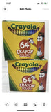 (2) Crayola Crayons In Flip Top Box Pack Sharpener, 64 Crayon Colors COMBINESHIP