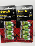 (2)  Scotch Single Use Super Glue No Run Gel 0.02oz  4per Pack COMBINE SHIPPING!