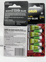 (2)  Scotch Single Use Super Glue No Run Gel 0.02oz  4per Pack COMBINE SHIPPING!