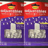 (2) 3M Command Adjustables Reposition Light Clips 14Pcs. 30 Strips Damage-Free h