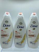 (3) Dove Soothing Care Body Wash Hydrate Replenish Calendula infused oils 22 oz