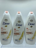 (3) Dove Soothing Care Body Wash Hydrate Replenish Calendula infused oils 22 oz