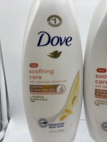 (3) Dove Soothing Care Body Wash Hydrate Replenish Calendula infused oils 22 oz