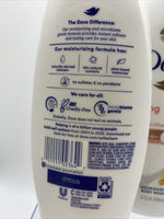 (3) Dove Soothing Care Body Wash Hydrate Replenish Calendula infused oils 22 oz