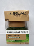 (5) L'Oreal Paris Pure Sugar Scrub Purify & Unclog 3 Pure Sugars + Kiwi 1.7 oz