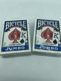 (2) Bicycle Jumbo Playing Cards Poker Gamble Casino Game New Sealed Decks Blue