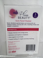 Plum Beauty Sonic Facial Cleanser 2 Speeds Battery Operated Brightens Cleanses