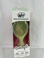 Wet Brush Mini Detangle Geometric Hair Brush Less Breakage Flex Mint Green Gold