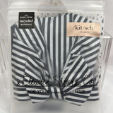 Kitsch Elevated Luxe Shower Cap Black & White Stripes Eco-Friendly Waterproof