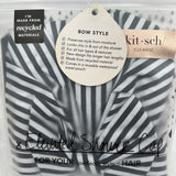 Kitsch Elevated Luxe Shower Cap Black & White Stripes Eco-Friendly Waterproof
