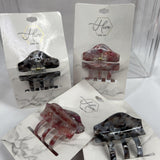 (4) Hive and Co. Jaw Claw Clip Pink Black White HAIR Geometric Grip Style