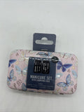 (9) Manicure Set 7pc Tweezer Scissors Metal File Case Butterfly Party Favor Gift