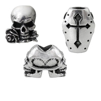 Alchemy Gothic ABR1 Alchemy Beard Rings/Beads Hair Skull Rose Cross Coffin