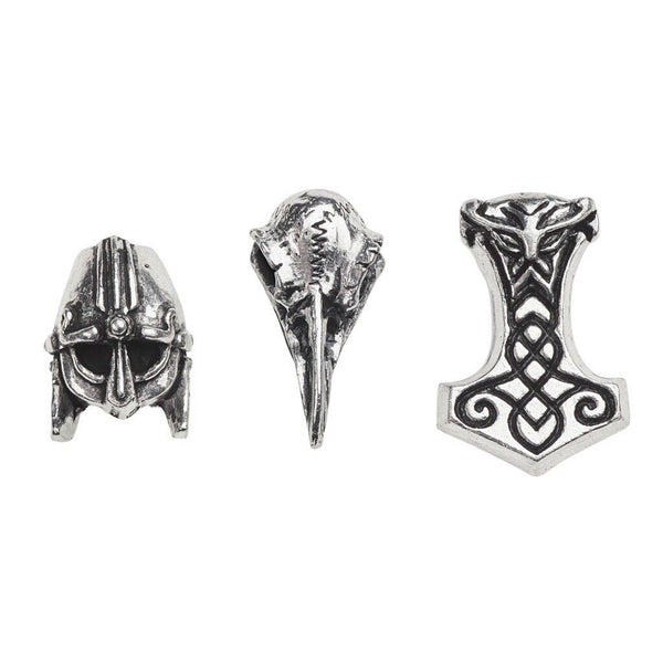 Alchemy Gothic ABR5 Norsebraid Hair Beads Beard Raven Skull Thor Hammer Viking