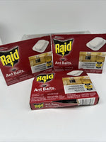 3 Packs = 12 Pcs Total RAID Ant Baits - Odorless Kills the Ant Colony