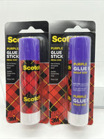 (12) Scotch Purple Mega Glue Stick 1.4Oz  Fast Permanent Dries Clear Bulk Lot