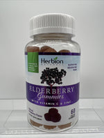 Herbion Naturals Elderberry Gummies with Vitamin C & Zinc 60 Ct  1/25