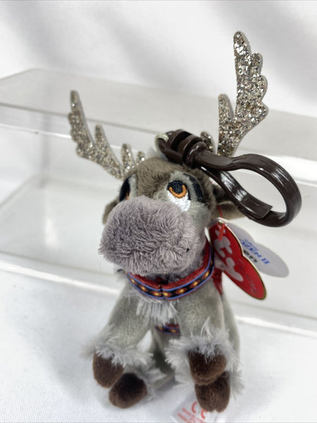 TY SVEN the Reindeer (2019 Disney Frozen 2) 5" Beanie Baby Plastic Key Clip