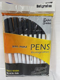 e-clips pen 10 Ball Point Pens Black Ink Ultra Smooth 1mm