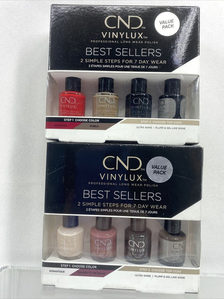 (2) CND VINYLUX Professional Long Wear Polish BEST SELLERS Mini COLLECTION