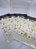 (4pk) Park Avenue Metallic Jewelry Tattoos 108 Tattoos Per Pack Silver & Gold