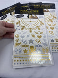 (4pk) Park Avenue Metallic Jewelry Tattoos 108 Tattoos Per Pack Silver & Gold