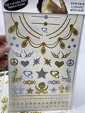 (4pk) Park Avenue Metallic Jewelry Tattoos 108 Tattoos Per Pack Silver & Gold