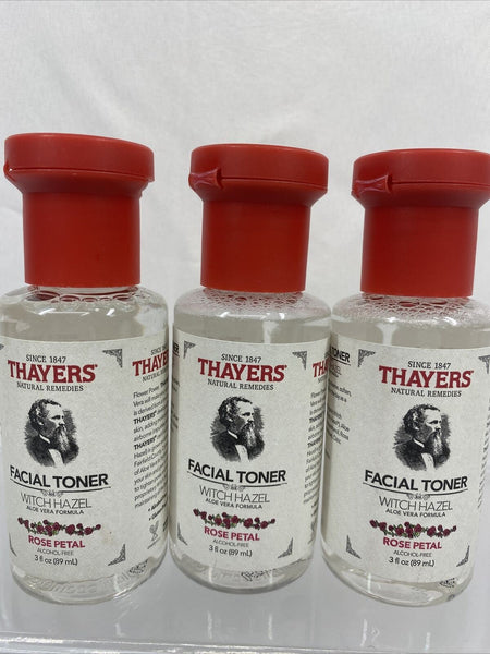 (3) Thayers Alcohol-free Facial Toner Rose Petal Witch Hazel L Aloe Vera 3oz