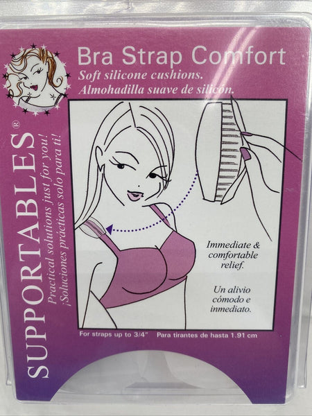 Supportables Bra Strap Comfort  Soft, Silicone cushions Pair Clear