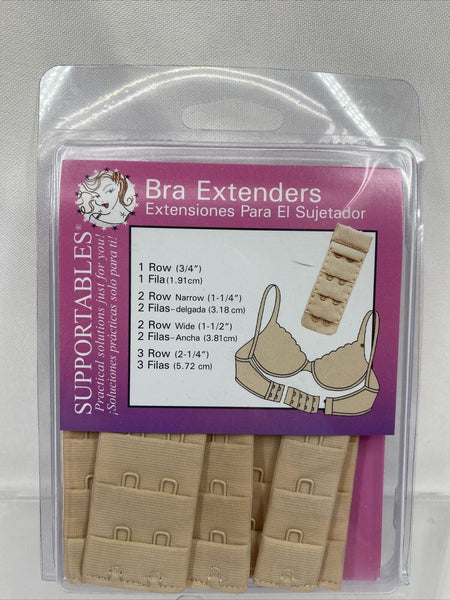 SUPPORTABLES BRA EXTENDERS 4 POSITION BRA BACK EXTENDERS 100% NYLON 4 PIECE