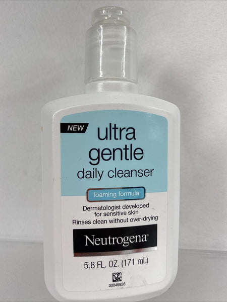 Neutrogena Ultra Gentle Daily Cleanser Foaming Formula for Sensitive Face 5.8 Oz