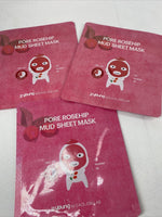 (3) JJ Young Pore Rosehip Peel Off Mud Sheet Mask 3D Lift Hydrate Facial