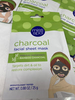 (11) Miss Spa Bamboo Charcoal Facial Sheet Masks Targets Dirt Oil Restore Deep
