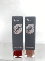 (2) Cover girl￼ 610/680￼ Ultra Matte Lipstick Hustler The Real Thing Red Nude￼￼