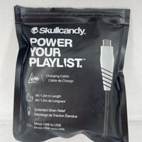 Skullcandy Line Charging Cable w/ USB-A to Micro USB Connector - Black/White