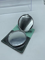 Conair Standard View Compact Double Mirror Glitter Silver Travel Purse Compact